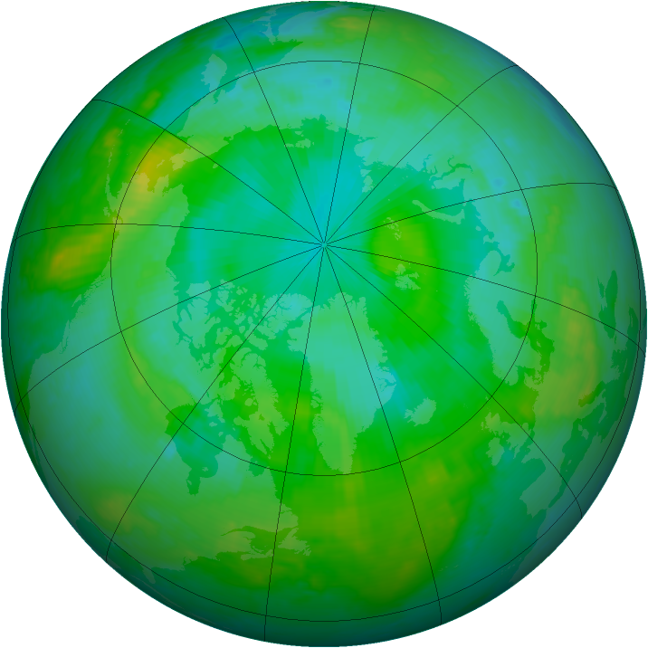 Arctic ozone map for 30 July 2000